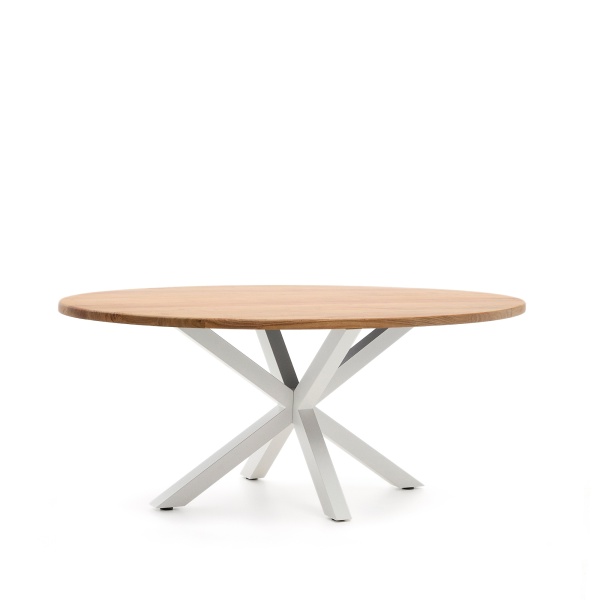 Овальный стол ARYA Argo из массива акации, белые стальные ножки 200x100 от интернет-магазина IDODOM.RU