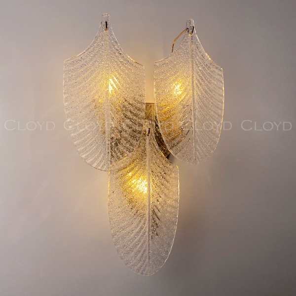 Бра Cloyd BONGA-A W3 / выс. 50 см - золото - прозрачн. стекло (арт.20437) от интернет-магазина IDODOM.RU