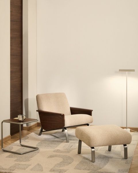 Кресло Amsen светло-коричневое из ореховой фанеры с ножками из стали от интернет-магазина IDODOM.RU