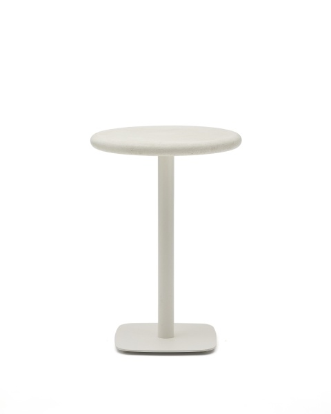 Уличный стол Dina круглый белый из цемента и стали со столешницей Ø70 см от интернет-магазина IDODOM.RU