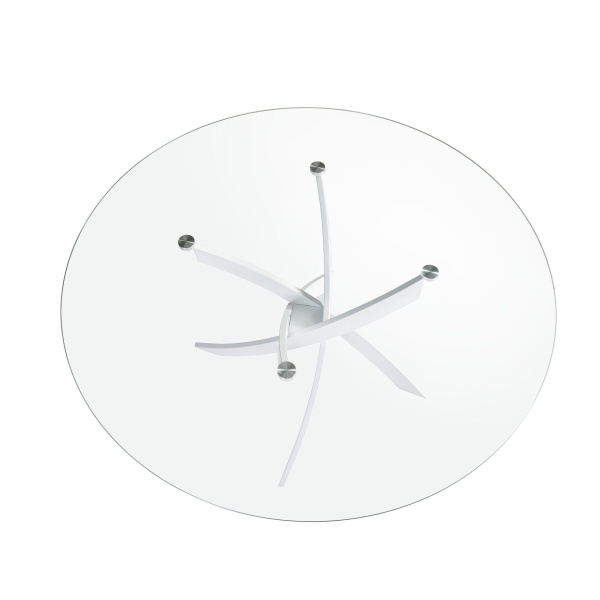 Круглый обеденный стол 1138/F2133-BLANCO Ø140 стеклянный с белыми ножками от интернет-магазина IDODOM.RU