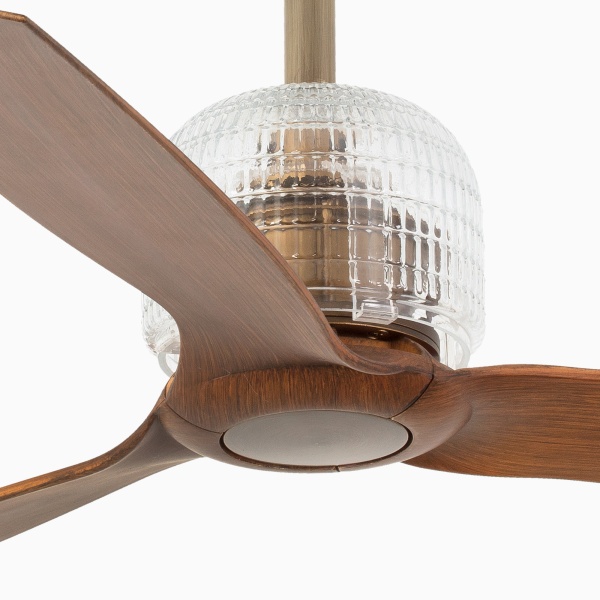 Потолочный вентилятор Deco Fan золотой/деревянный от интернет-магазина IDODOM.RU