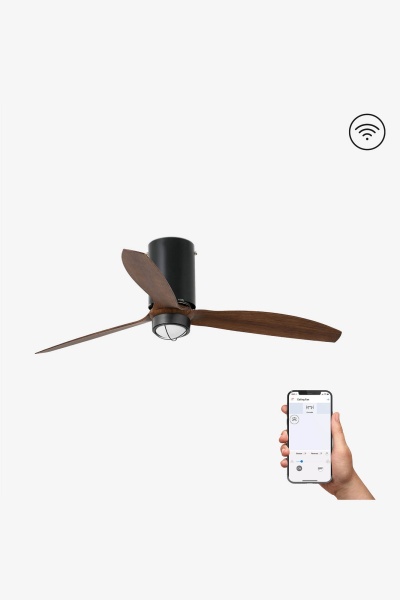 Потолочный вентилятор Mini Tube Fan мат. черный / деревянный от интернет-магазина IDODOM.RU