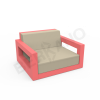 Кресло Quarter lounge с подушками Chili Red, Bone Brown