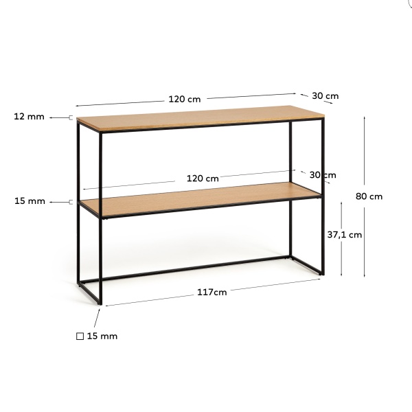 Yoana Консоль из дубового шпона и черного металла 120 x 80 cm от интернет-магазина IDODOM.RU