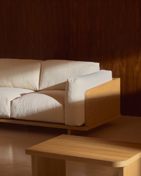 Oaq Трехместный диван бежевого цвета 225 см от интернет-магазина IDODOM.RU