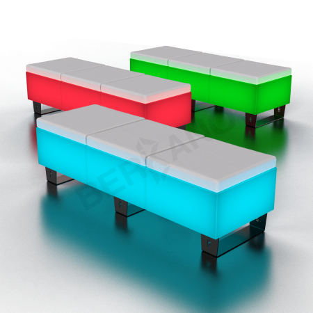 Скамейка Brick 180 Snow White RGB E27 Умный дом, Gray