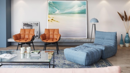 Пуф ДеФранс™️ 90/90 - Хеппи велюр