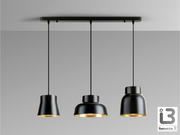 Vulcano Люстра 3L черный/золотистый от интернет-магазина IDODOM.RU