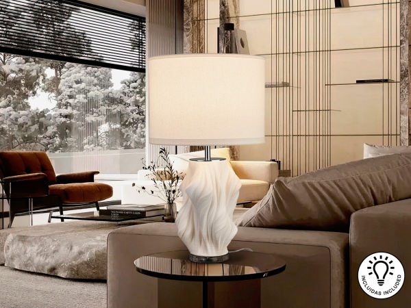 Kaos Настольная лампа 1L белая керамика от интернет-магазина IDODOM.RU