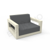 Кресло Quarter lounge с подушками Bone Brown, Dark grey