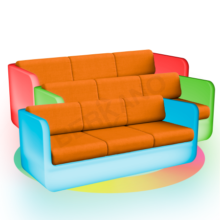 Диван Grace с подушками Snow White RGB, Orange