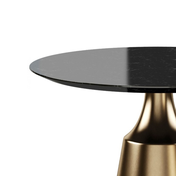 Стол круглый Lucas 120, керамика глянцевая, черная от интернет-магазина IDODOM.RU