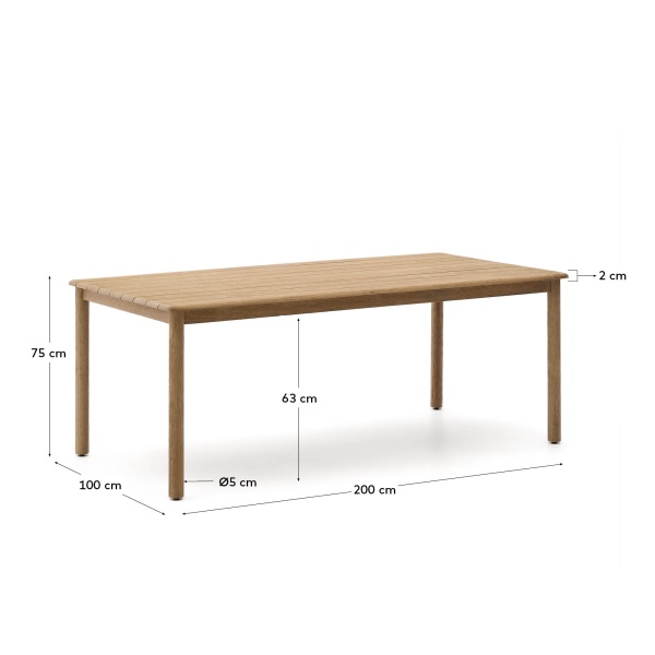 Уличный стол Sori из акации 200 x 100 см от интернет-магазина IDODOM.RU
