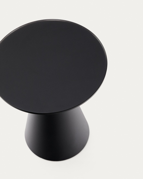 Wilshire Приставной столик из металла и стекла черный Ø30 см от интернет-магазина IDODOM.RU