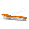 Шезлонг Quaro с подушками White Granite, Orange