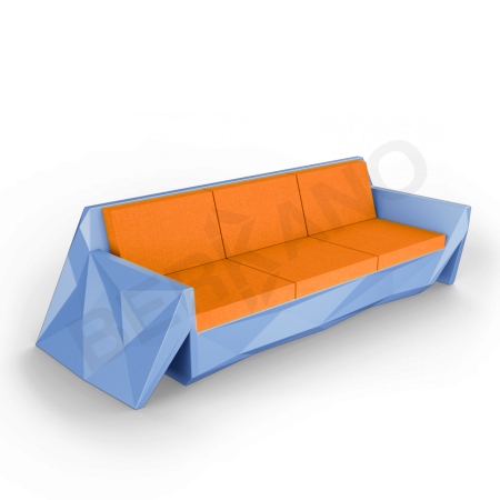 Диван Quaro с подушками Wave Blue, Orange
