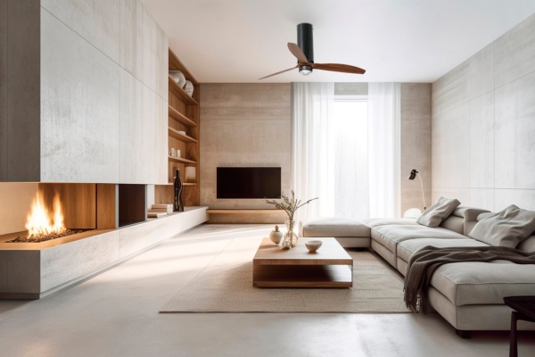 Потолочный вентилятор Tube Fan LED мат. черный/деревянный 128 см от интернет-магазина IDODOM.RU