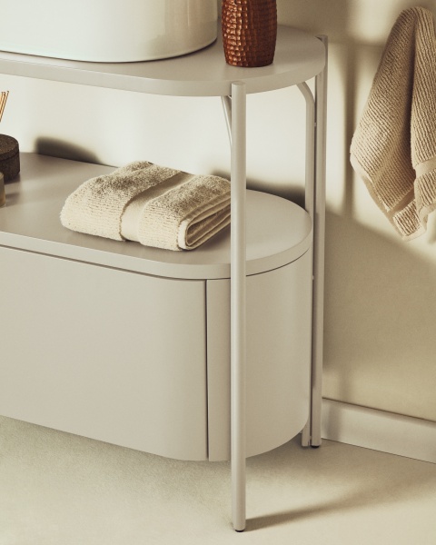 Тумба для ванной Arely из белой стали и белого лака от интернет-магазина IDODOM.RU