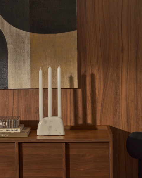 Signe Подсвечник из белого мрамора среднего размера 10 см от интернет-магазина IDODOM.RU