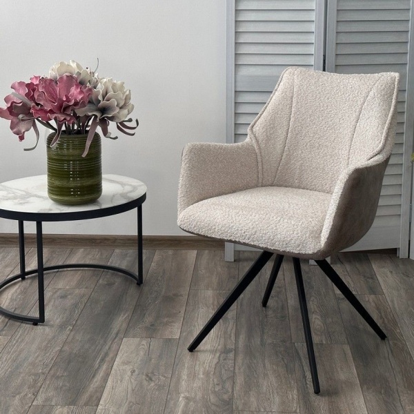 Стул Bravo ткань комби бежево-коричневый, поворотный механизм на 180 градусов от интернет-магазина IDODOM.RU