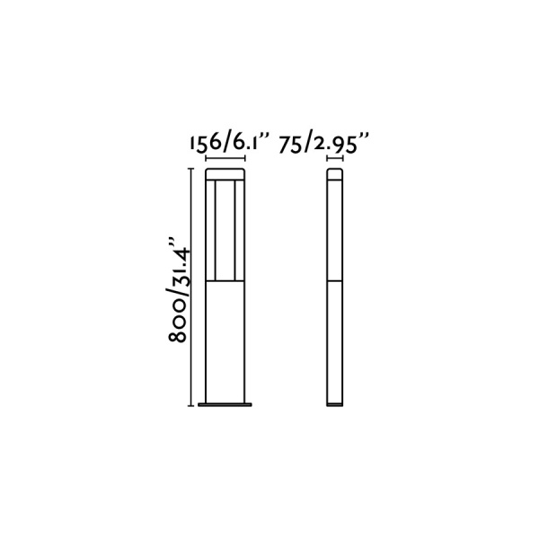 Уличный светильник Nanda 80 см темно-серый от интернет-магазина IDODOM.RU