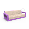 Диван Quarter lounge с подушками сиреневого цвета, аксессуар молочного цвета