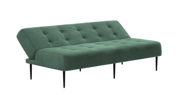 Monaco диван-кровать прямой трехместный, без подлокотников, бархат зеленый 19 от интернет-магазина IDODOM.RU
