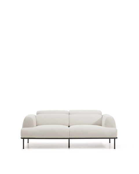 2-местный диван Aurum из шенилла цвета экрю и серого металла 210 см от интернет-магазина IDODOM.RU