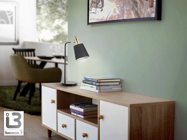 Gisela Настольная лампа 1L черный-латунный от интернет-магазина IDODOM.RU