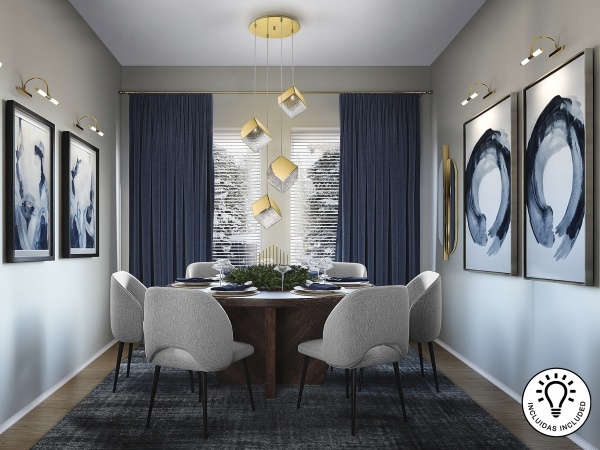 Подвесной светильник Priscila 4L золотой от интернет-магазина IDODOM.RU