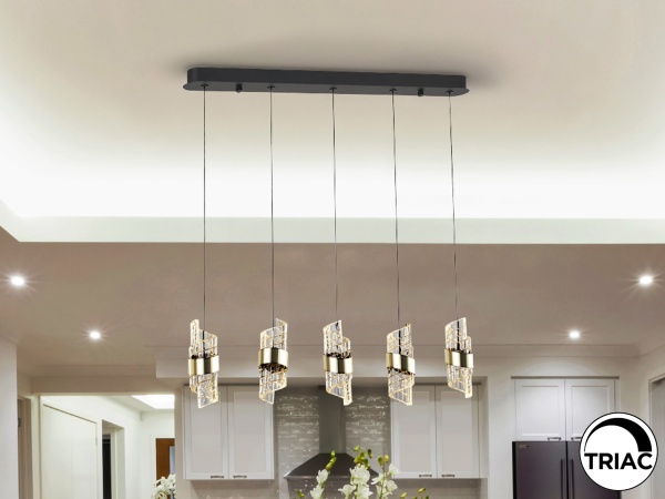 Люстра Iliada 5L черно-золотая от интернет-магазина IDODOM.RU