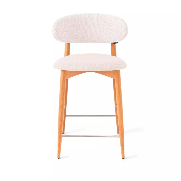 Стул полубарный Paolo, бук натуральный, ткань, белый от интернет-магазина IDODOM.RU