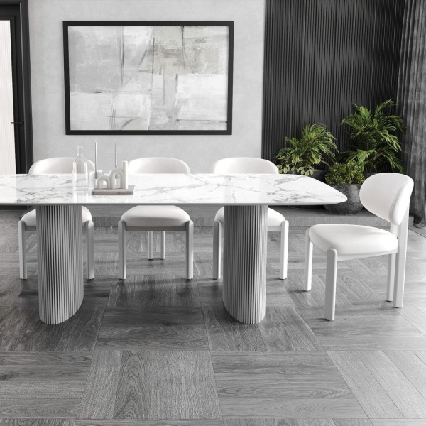 Стол овальный Denver 270, керамика глянцевая / две опоры от интернет-магазина IDODOM.RU