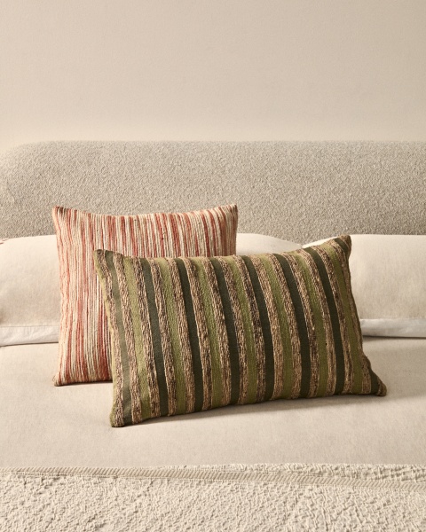 Чехол для подушки Dorevi из жаккарда в зеленую полоску 40 x 60 см от интернет-магазина IDODOM.RU