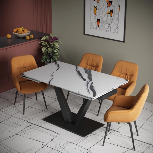 Стол раскладной Malibu (120+30+30), керамика глянцевая Pandora от интернет-магазина IDODOM.RU