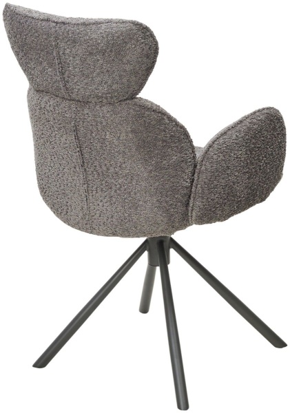 Стул с подлокотниками Harvi букле серый, поворотно-возвратный механизм 360 градусов от интернет-магазина IDODOM.RU