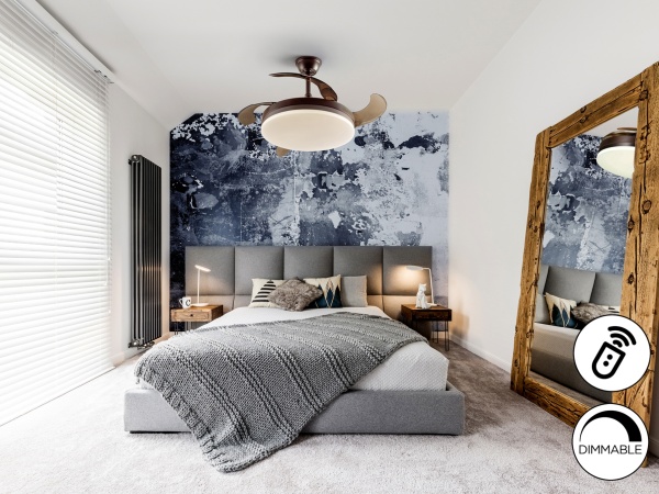 Вентилятор с подсветкой Vento DIMABLE коричневый от интернет-магазина IDODOM.RU