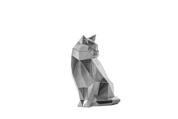 Кошка. Полигональная фигура из нержавеющей стали. Финиш: Шлифовка.Цвет: Серебро. от интернет-магазина IDODOM.RU