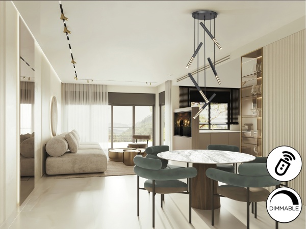 Люстра Edna 5L черный / золотой DIM от интернет-магазина IDODOM.RU