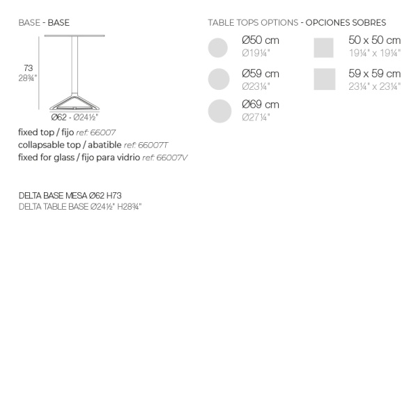 Столик Delta складной 73см (столешница 50,59,69) от интернет-магазина IDODOM.RU