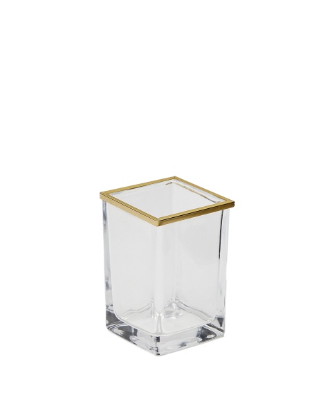 Soanet Держатель для зубных щеток из стекла и металла золотистый от интернет-магазина IDODOM.RU