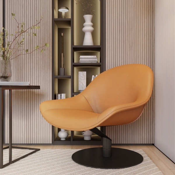 Лаунж кресло Zero Gravity с механизмом кручения, оранжевый от интернет-магазина IDODOM.RU