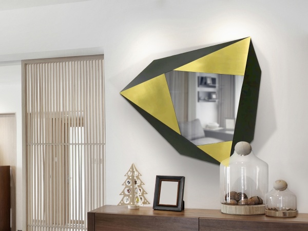 Зеркало-барельеф Facetas золотой/черный от интернет-магазина IDODOM.RU