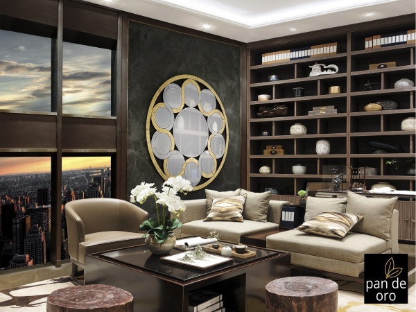 Зеркало Zendaya золотое 120Ø от интернет-магазина IDODOM.RU