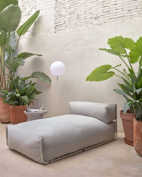 Square пуф-шезлонг со спинкой 165x101см, светло-серый, для садового модульного дивана от интернет-магазина IDODOM.RU