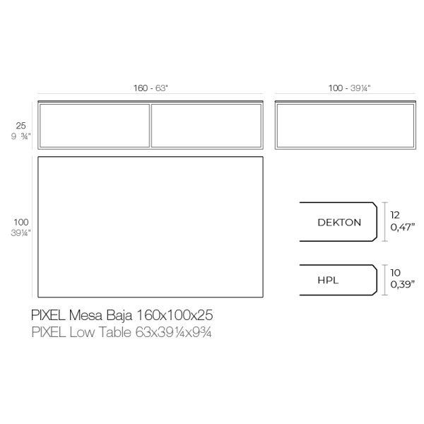 Столик Pixel 160x100x25 от интернет-магазина IDODOM.RU