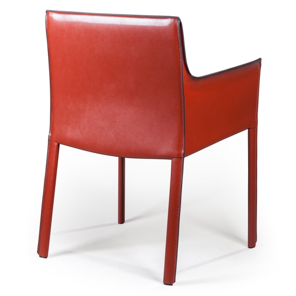 Стул с подлокотниками Barrie, кожа ретро-красный от интернет-магазина IDODOM.RU