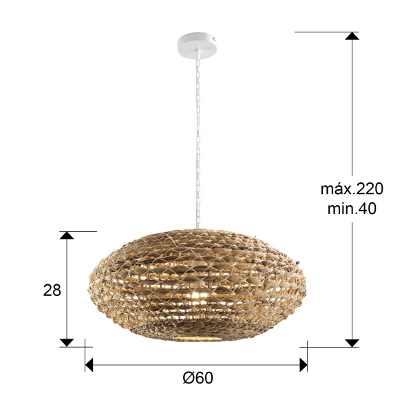 Nana Большой светильник из ротанга 1L 60Ш от интернет-магазина IDODOM.RU