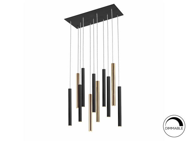 Подвесной светильник Varas 11L черный/золотой от интернет-магазина IDODOM.RU